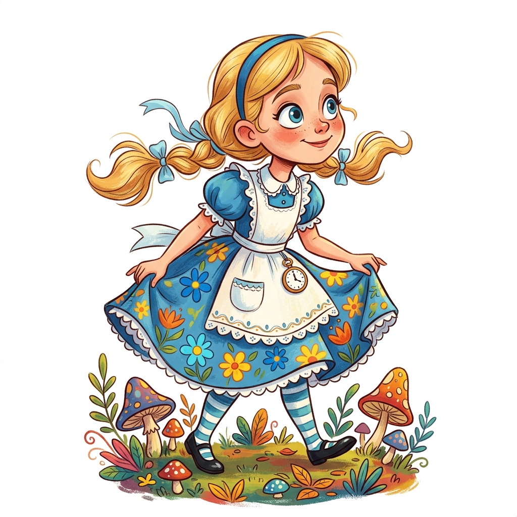 Alice looking at Caterpillar