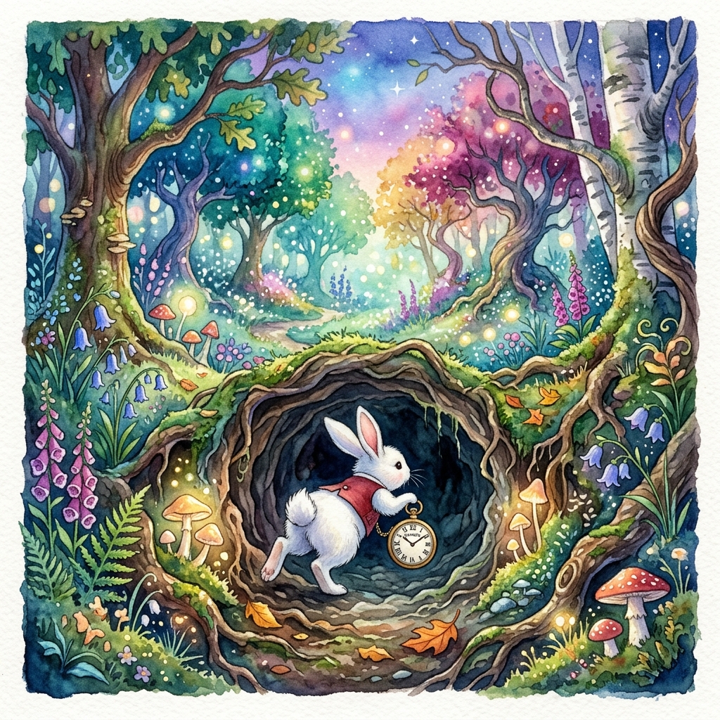 Rabbit going down a hole